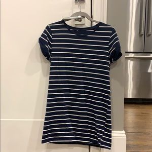 Navy and white striped t-shirt dress, worn once